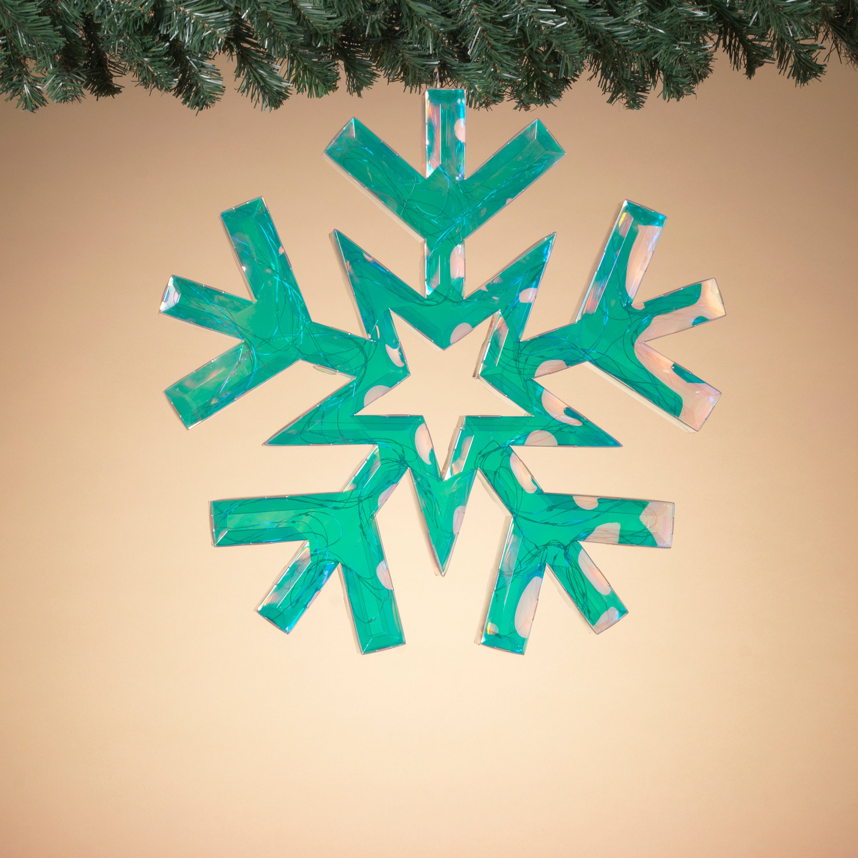 Stunning 18.3 Inch USB Electric Lighted Hanging Holographic Snowflake with Remote Control #2738460EC